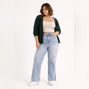 Abercrombie & Fitch 90's Straight Ultra High Side Slit Jeans - Sz. 32/14 X Long
